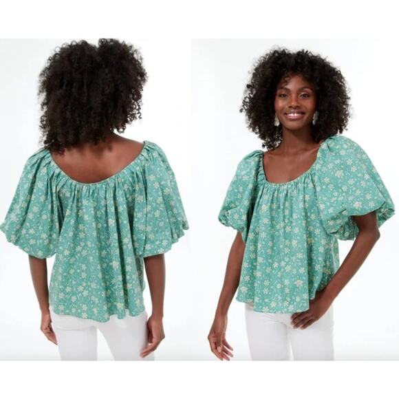 Tuckernuck Tops - Tuckernuck | Hyacinth House Emmy Blouse in Green Floral | Sz M